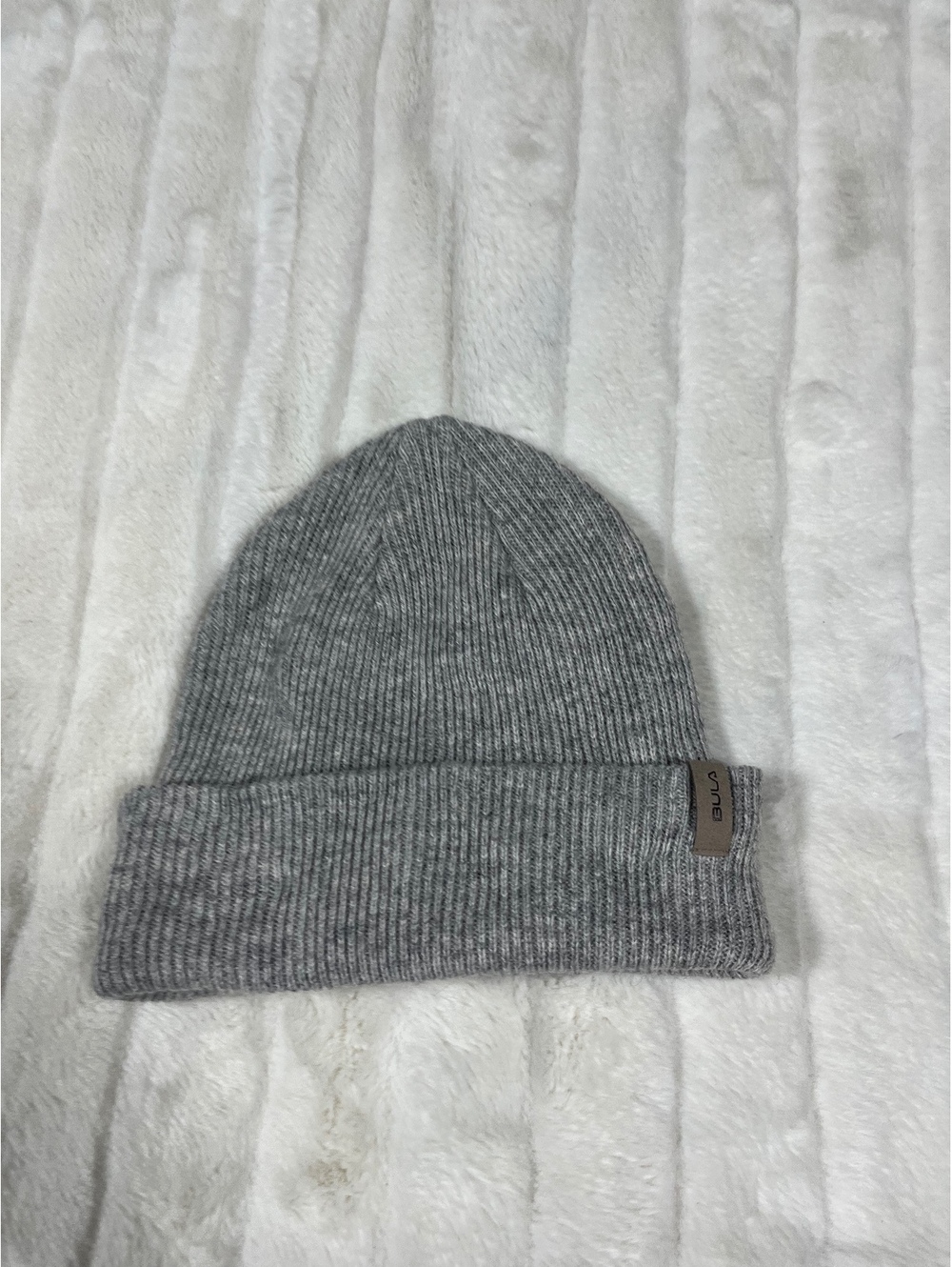 Bula Fall Winter Wool Blend Light Grey Ribbed Outdoor Camping Hiking OS Beanie
